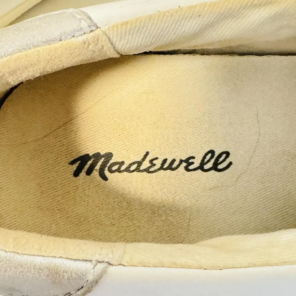 Madewell Shoes Womens 8.5 White Leather Sidewalk Low Top Lace Up Court Sneakers